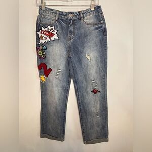 Hannah banana by Sara Sara NWT wide leg sequined patch jeans Size 12